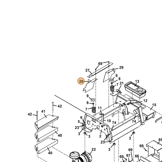 Grasshopper part 722743 — IPL diagram snippet (6x zoom, amber highlight)