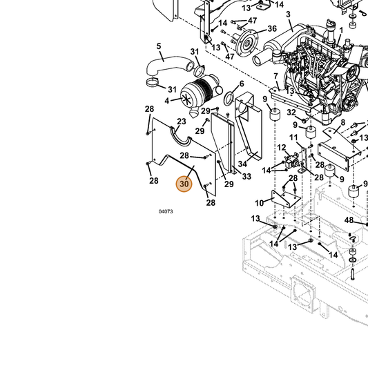Grasshopper part 722762 — IPL diagram snippet (6x zoom, amber highlight)