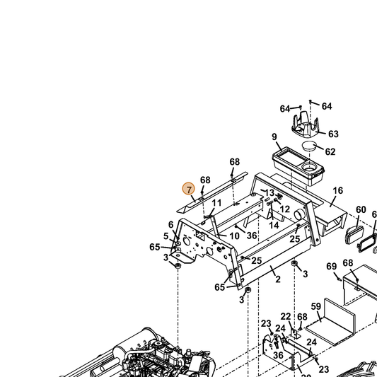 Grasshopper part 722767 — IPL diagram snippet (6x zoom, amber highlight)