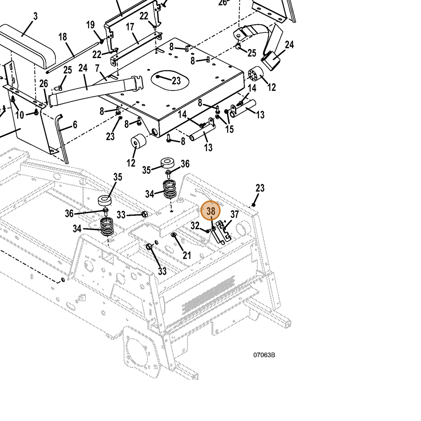 Grasshopper part 722776 — IPL diagram snippet (6x zoom, amber highlight)