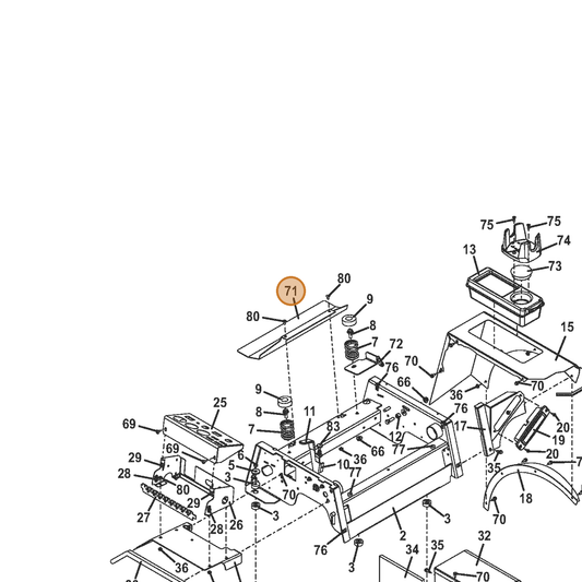 Grasshopper part 722779 — IPL diagram snippet (6x zoom, amber highlight)