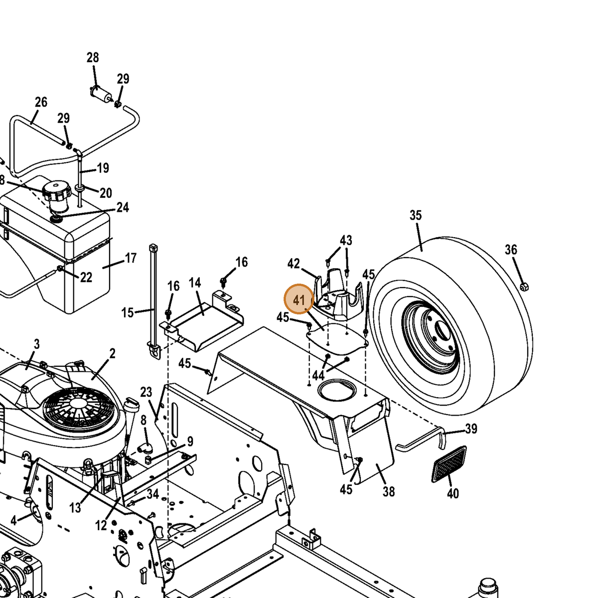 Grasshopper part 722804 — IPL diagram snippet (6x zoom, amber highlight)