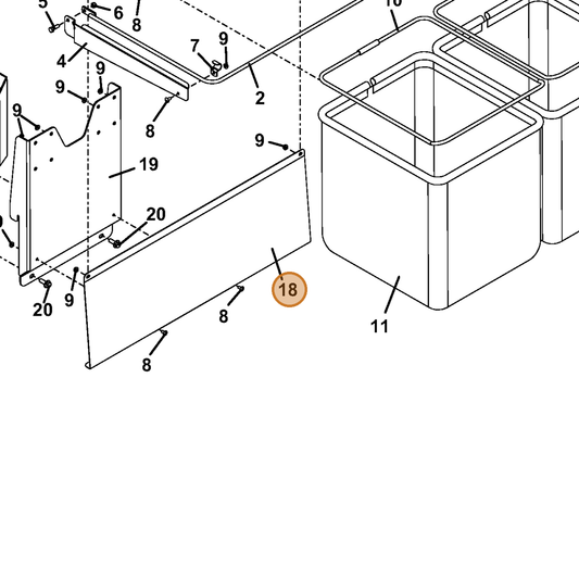 Grasshopper part 722805 — IPL diagram snippet (6x zoom, amber highlight)