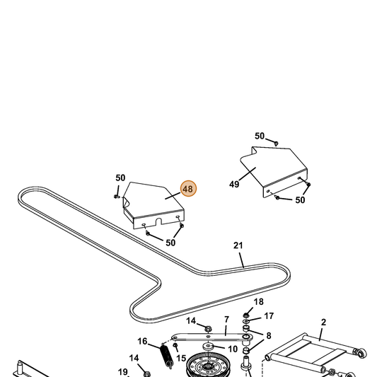 Grasshopper part 722821 — IPL diagram snippet (6x zoom, amber highlight)