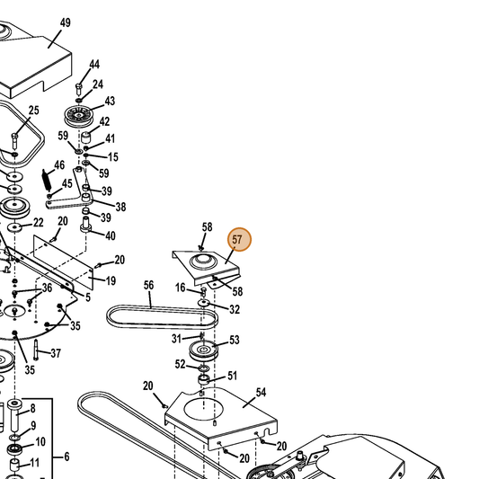Grasshopper part 722831 — IPL diagram snippet (6x zoom, amber highlight)