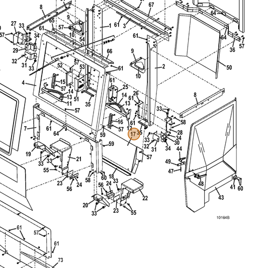 Grasshopper part 722853 — IPL diagram snippet (6x zoom, amber highlight)