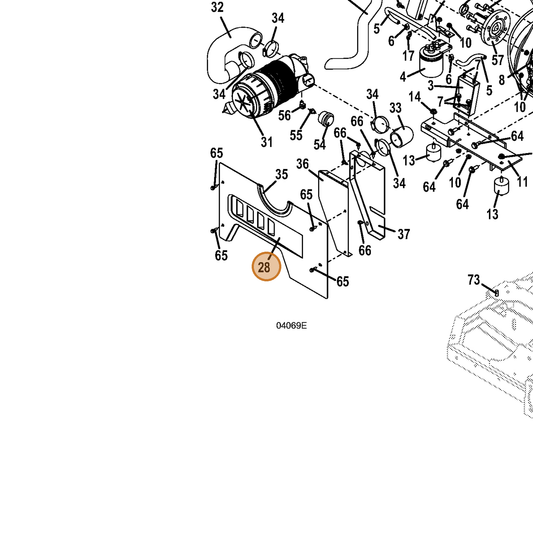 Grasshopper part 722892 — IPL diagram snippet (6x zoom, amber highlight)