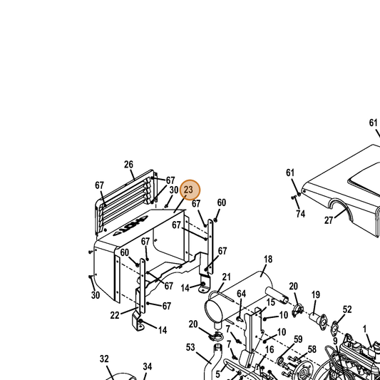 Grasshopper part 722894 — IPL diagram snippet (6x zoom, amber highlight)