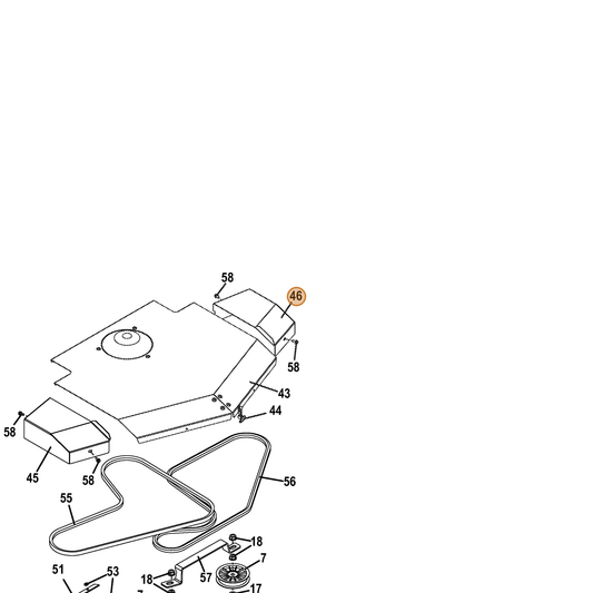 Grasshopper part 722899 — IPL diagram snippet (6x zoom, amber highlight)