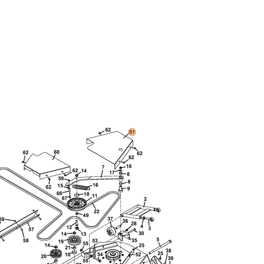 Grasshopper part 722900 — IPL diagram snippet (6x zoom, amber highlight)