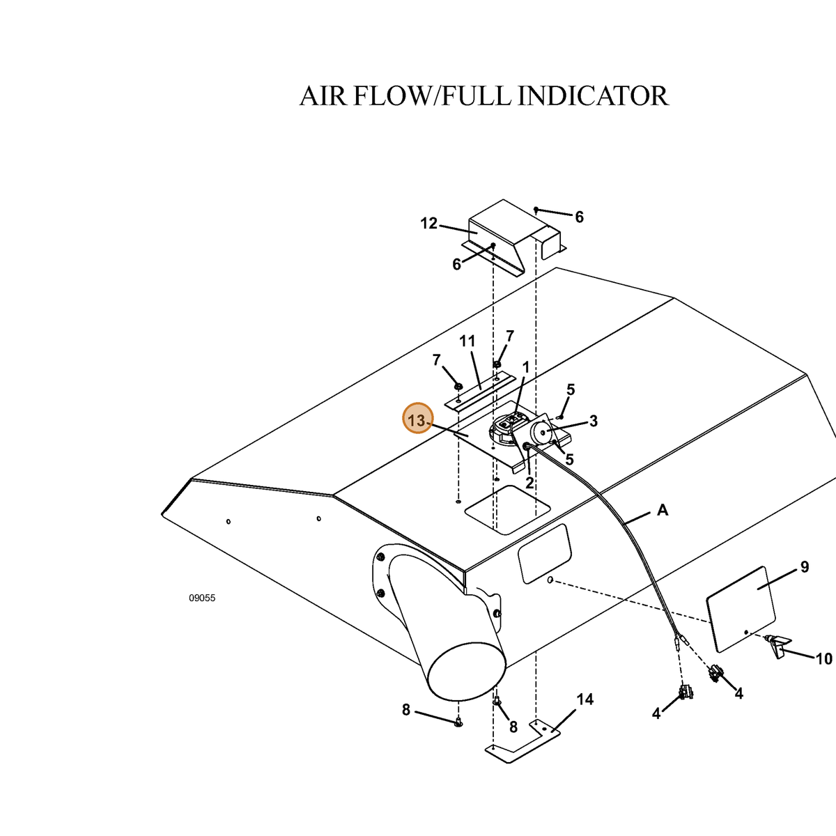 Grasshopper part 722905 — IPL diagram snippet (6x zoom, amber highlight)