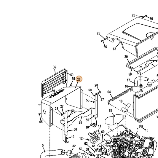 Grasshopper part 722919 — IPL diagram snippet (6x zoom, amber highlight)