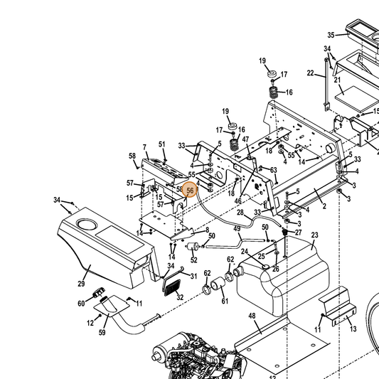 Grasshopper part 722933 — IPL diagram snippet (6x zoom, amber highlight)