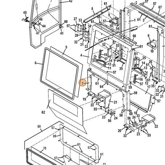 Grasshopper part 722936 — IPL diagram snippet (6x zoom, amber highlight)