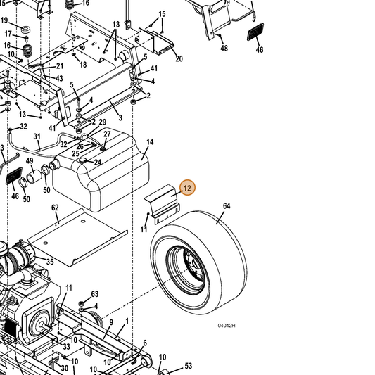 Grasshopper part 722948 — IPL diagram snippet (6x zoom, amber highlight)