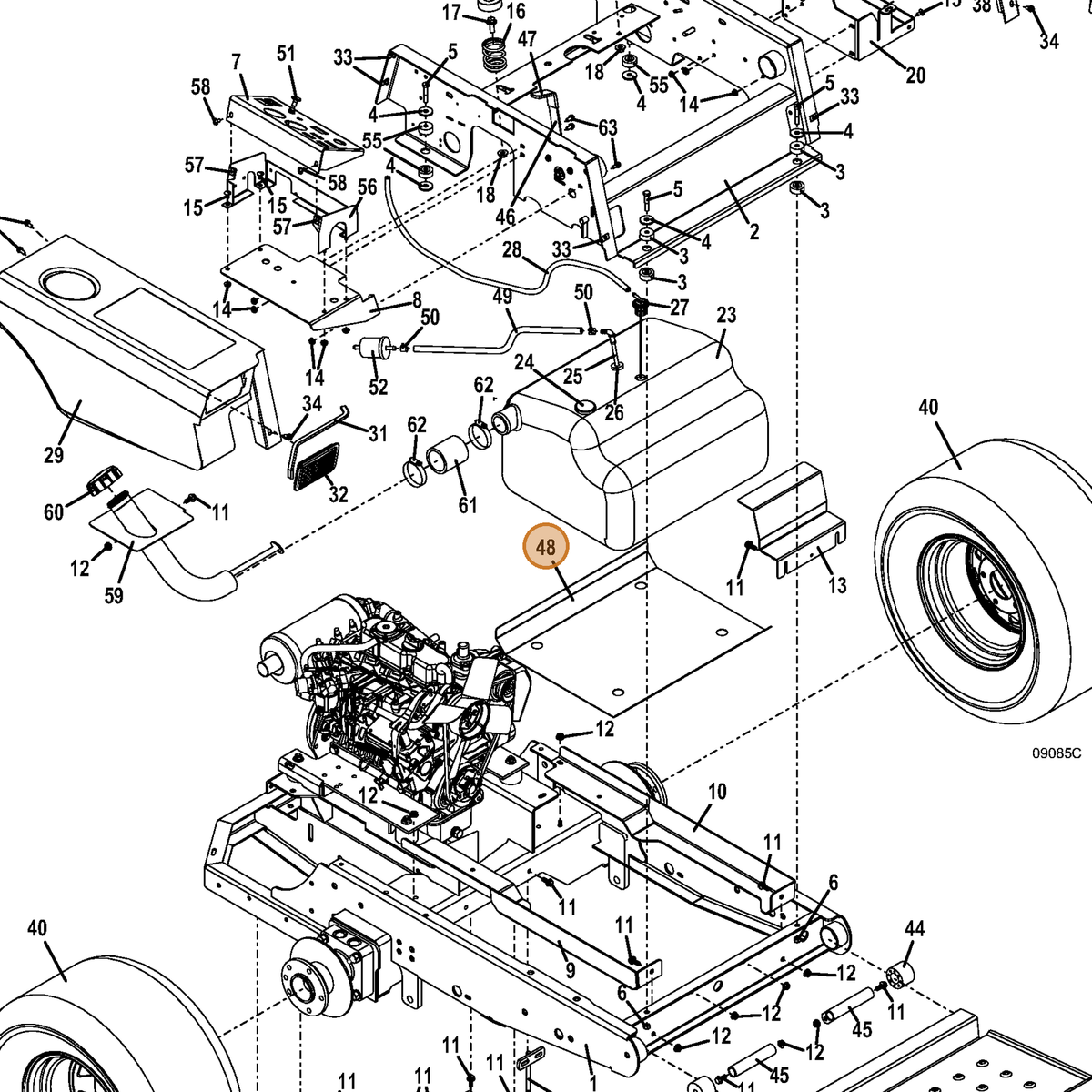 Grasshopper part 722949 — IPL diagram snippet (6x zoom, amber highlight)