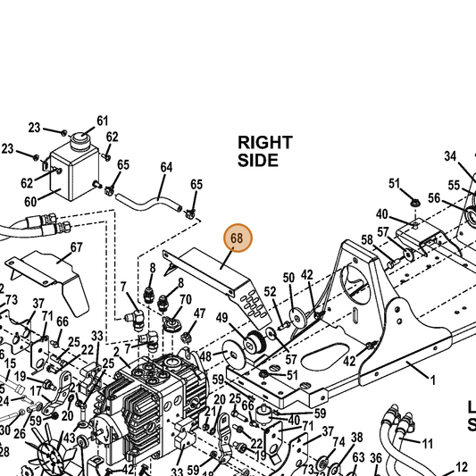 Grasshopper part 722968 — IPL diagram snippet (6x zoom, amber highlight)