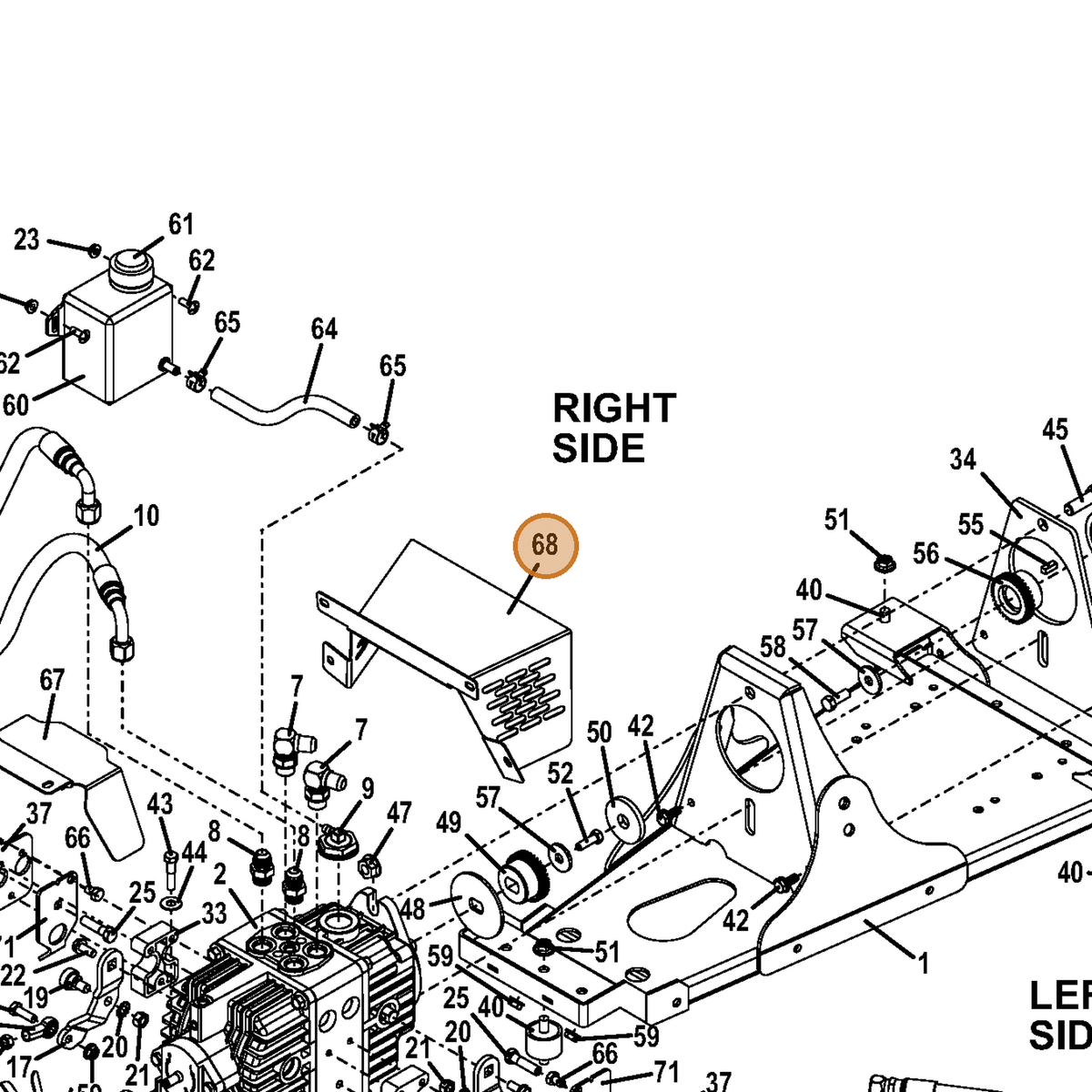 Grasshopper part 722972 — IPL diagram snippet (6x zoom, amber highlight)