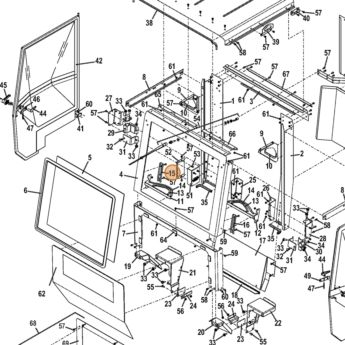 Grasshopper part 722993 — IPL diagram snippet (6x zoom, amber highlight)