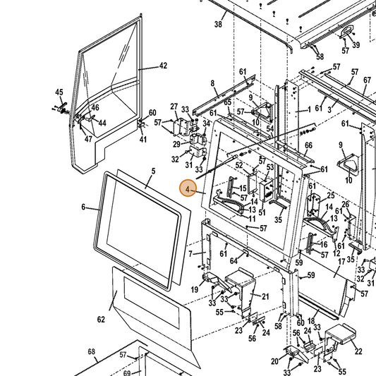 Grasshopper part 722999 — IPL diagram snippet (6x zoom, amber highlight)