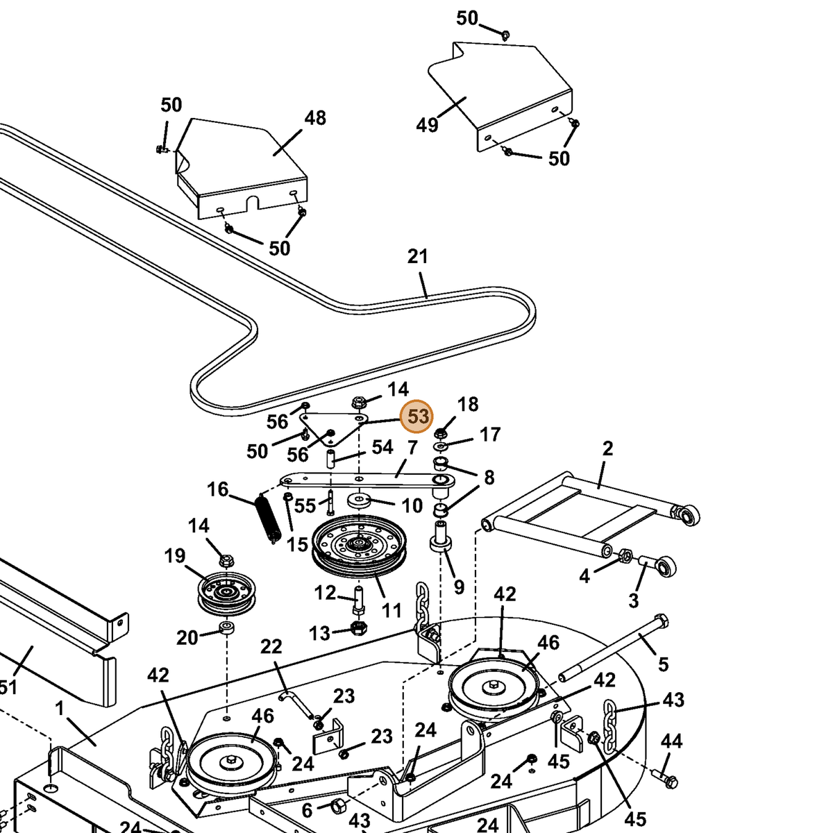 Grasshopper part 723012 — IPL diagram snippet (6x zoom, amber highlight)