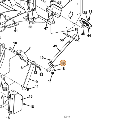 Grasshopper part 723014 — IPL diagram snippet (6x zoom, amber highlight)