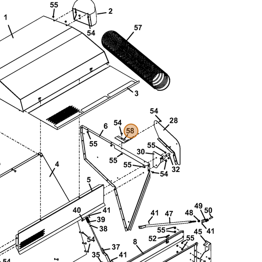 Grasshopper part 723018 — IPL diagram snippet (6x zoom, amber highlight)