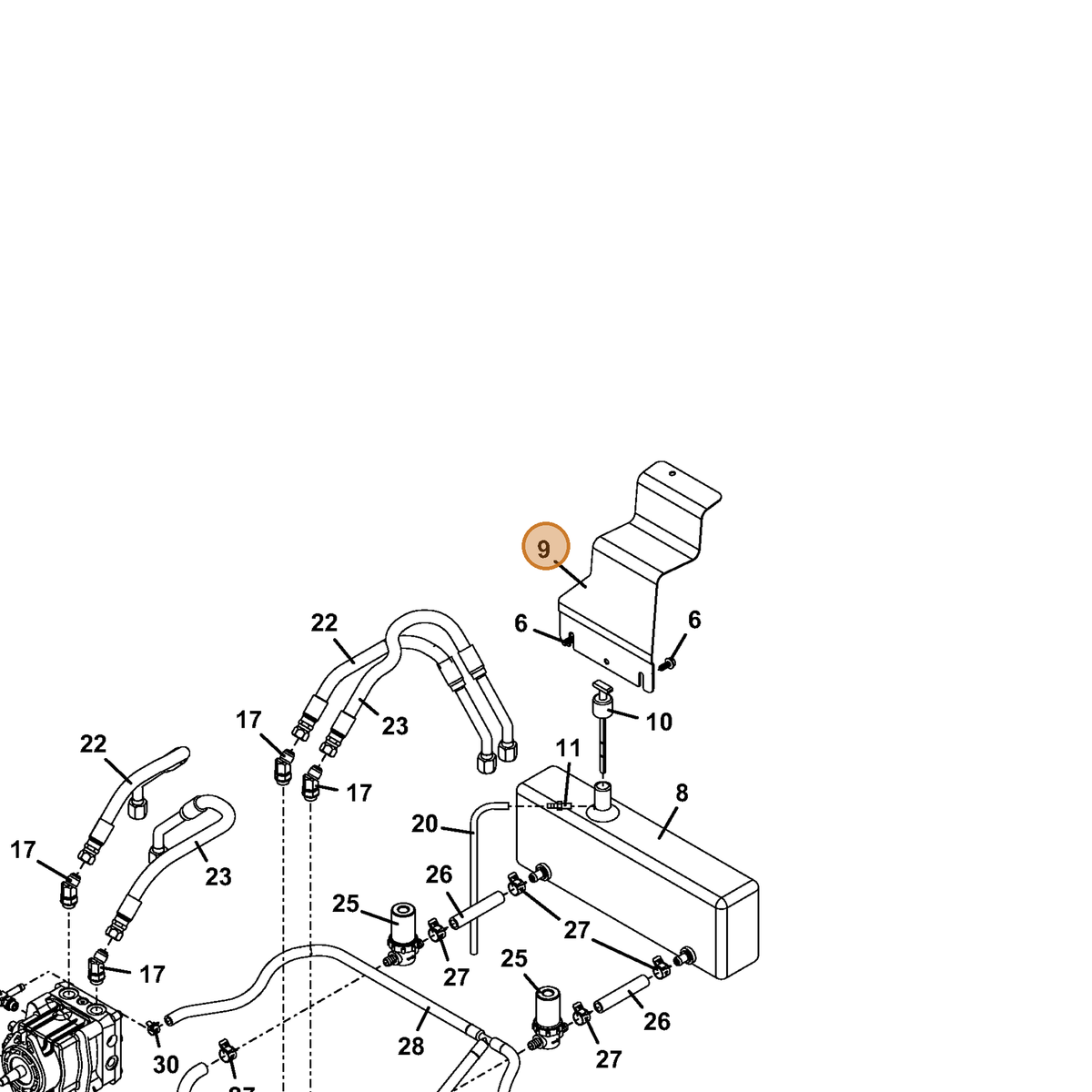 Grasshopper part 723041 — IPL diagram snippet (6x zoom, amber highlight)