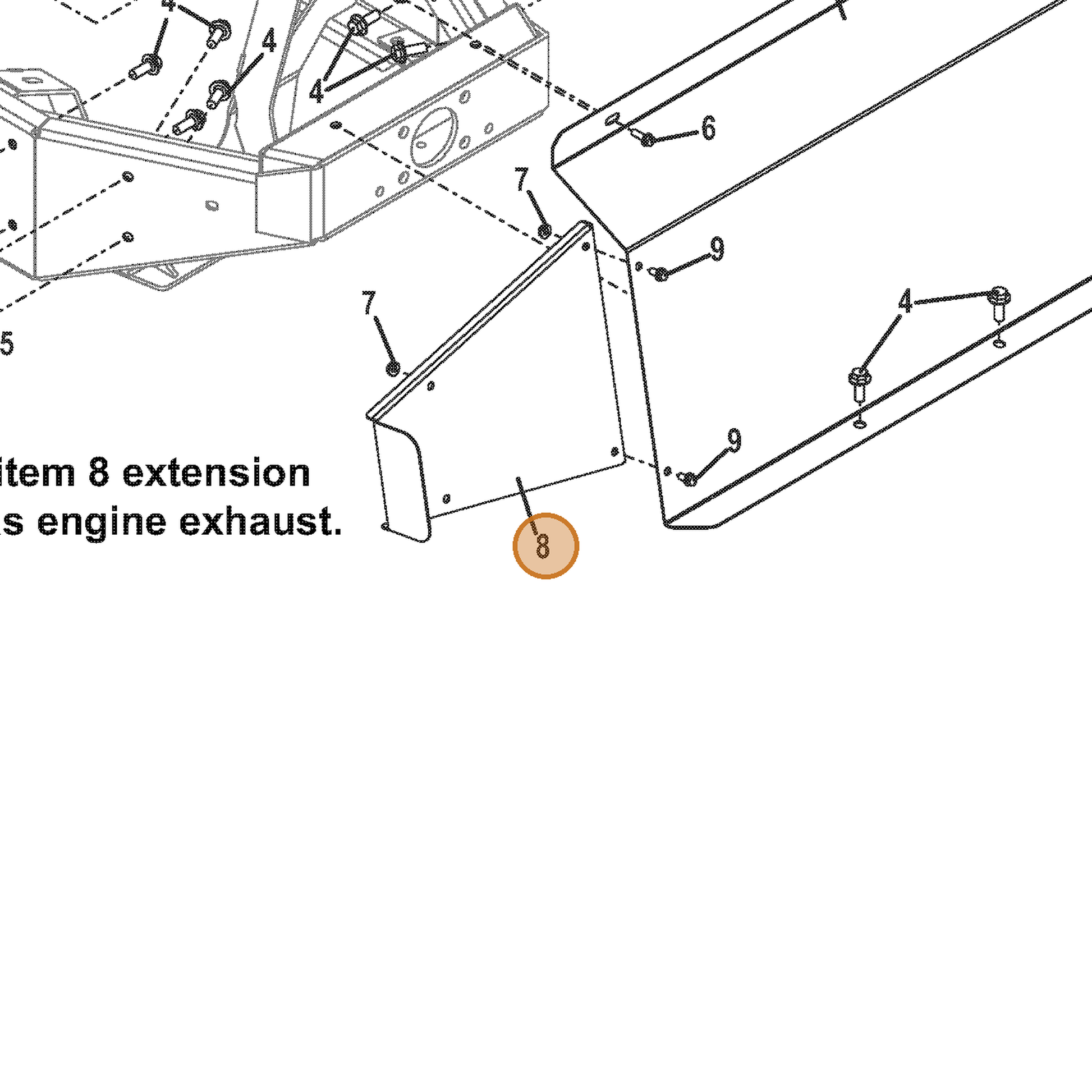 Grasshopper part 723052 — IPL diagram snippet (6x zoom, amber highlight)