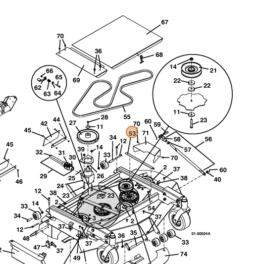 Grasshopper part 723079 — IPL diagram snippet (6x zoom, amber highlight)