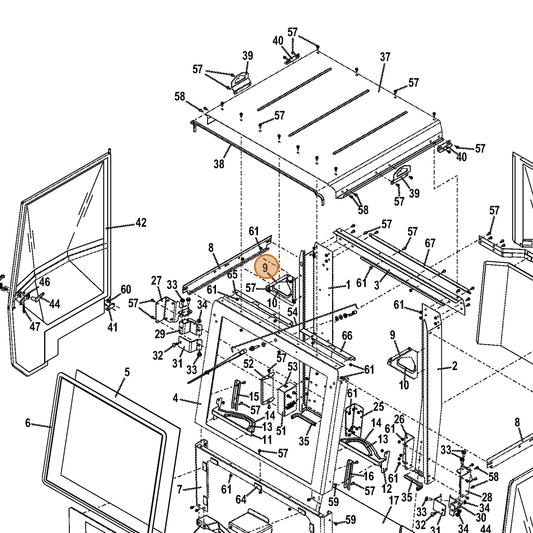 Grasshopper part 723100 — IPL diagram snippet (6x zoom, amber highlight)