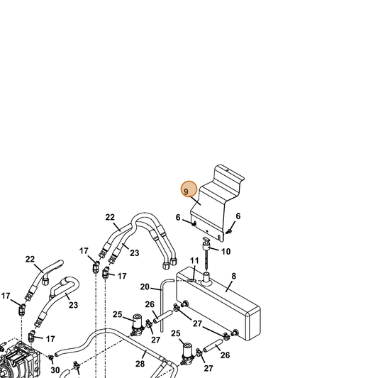 Grasshopper part 723159 — IPL diagram snippet (6x zoom, amber highlight)