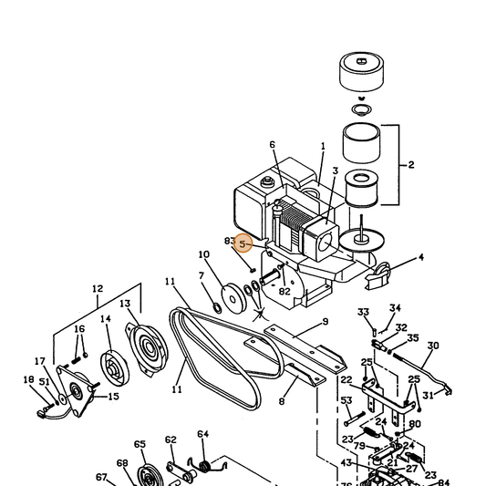 Grasshopper part 723187 — IPL diagram snippet (6x zoom, amber highlight)