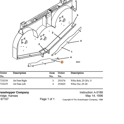 Grasshopper part 723219 — IPL diagram snippet (6x zoom, amber highlight)
