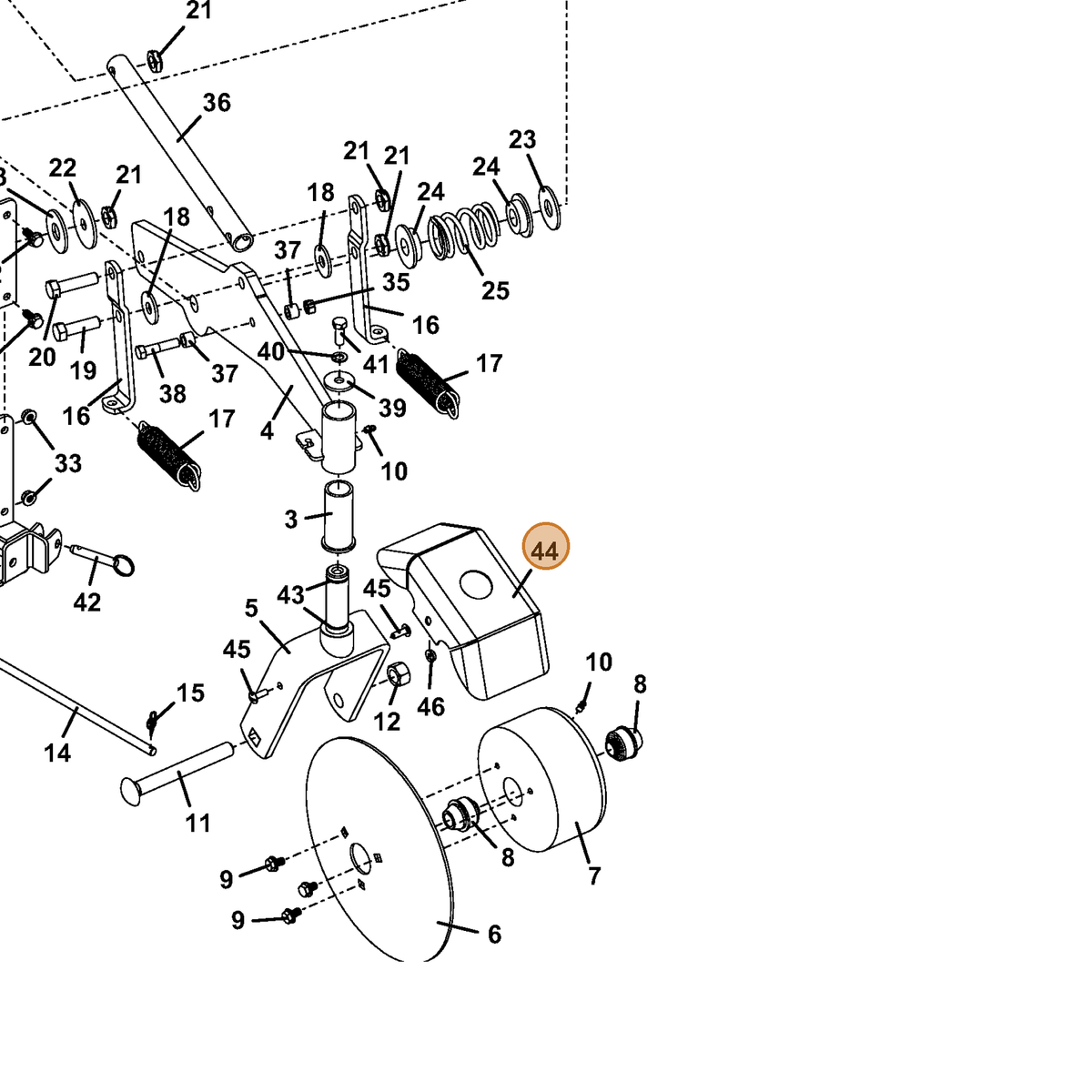 Grasshopper part 723231 — IPL diagram snippet (6x zoom, amber highlight)
