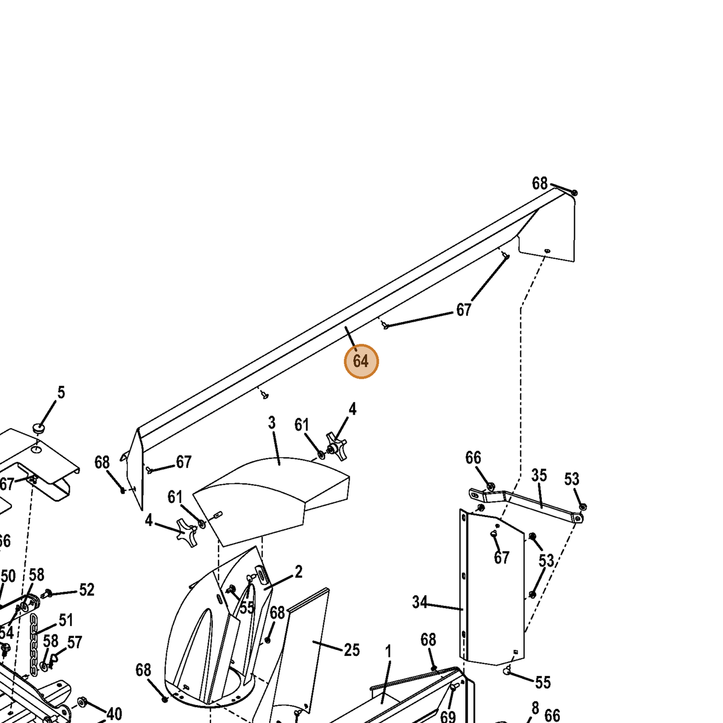 Grasshopper part 723367 — IPL diagram snippet (6x zoom, amber highlight)
