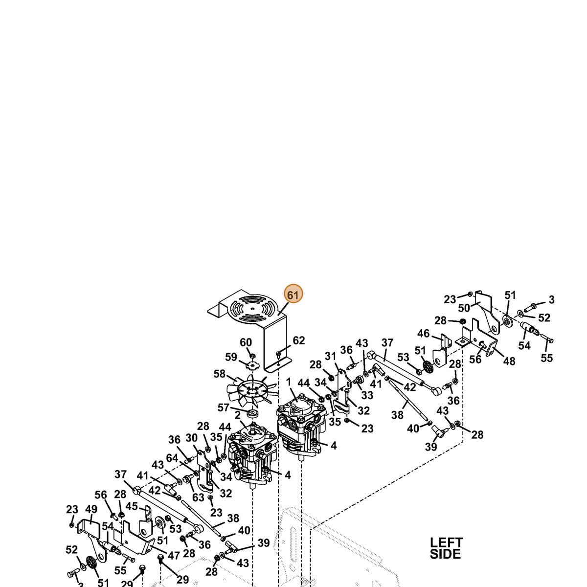 Grasshopper part 723415 — IPL diagram snippet (6x zoom, amber highlight)