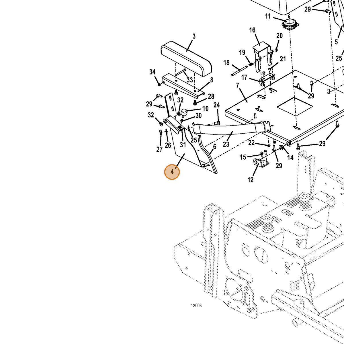 Grasshopper part 723435 — IPL diagram snippet (6x zoom, amber highlight)