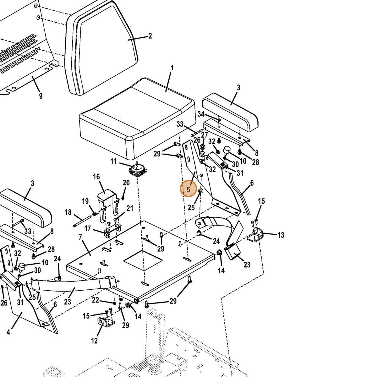 Grasshopper part 723436 — IPL diagram snippet (6x zoom, amber highlight)