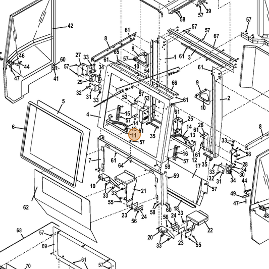 Grasshopper part 723438 — IPL diagram snippet (6x zoom, amber highlight)