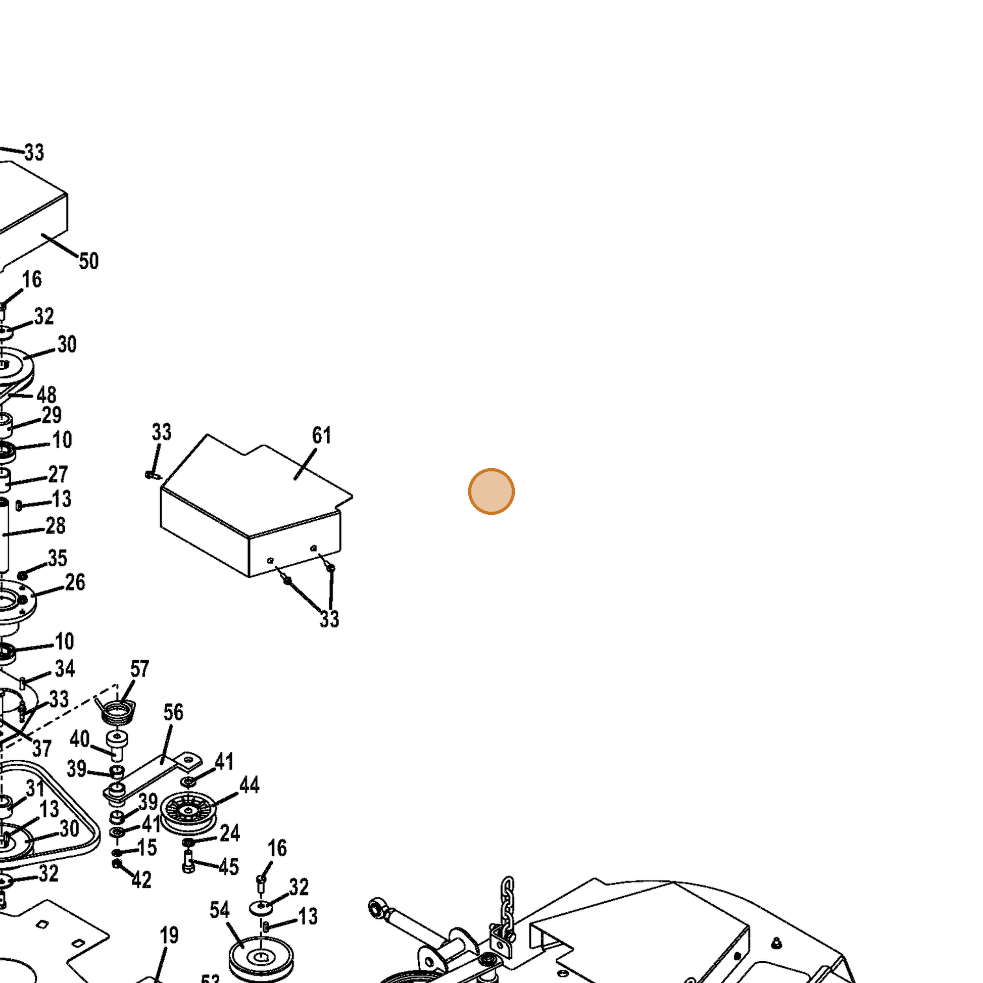 Grasshopper part 723498 — IPL diagram snippet (6x zoom, amber highlight)