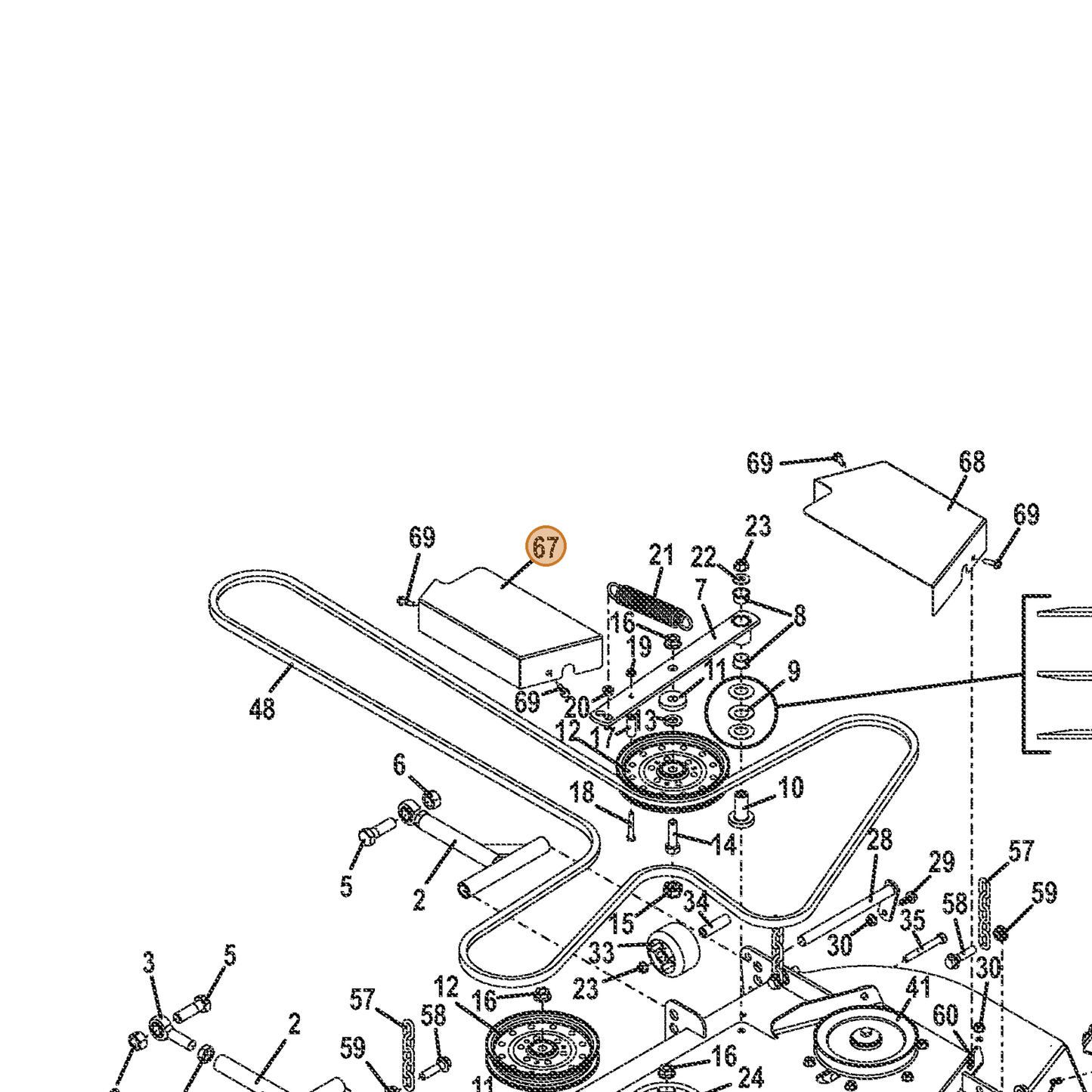 Grasshopper part 723507 — IPL diagram snippet (6x zoom, amber highlight)