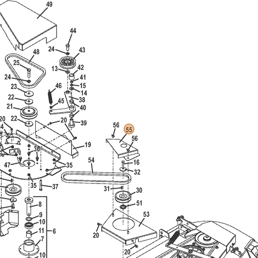 Grasshopper part 723509 — IPL diagram snippet (6x zoom, amber highlight)