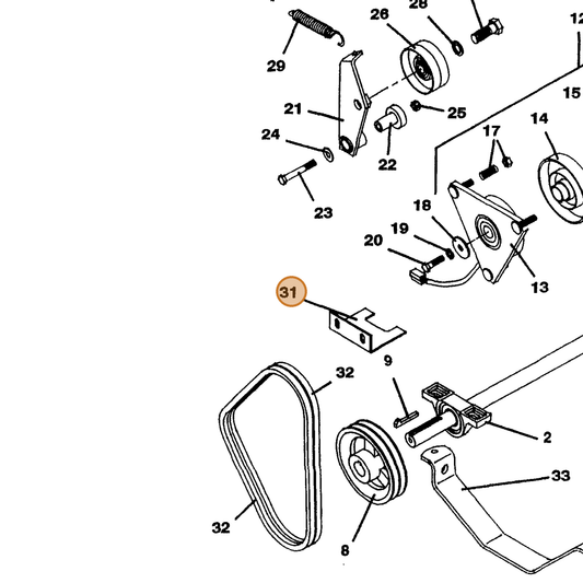 Grasshopper part 724114 — IPL diagram snippet (6x zoom, amber highlight)
