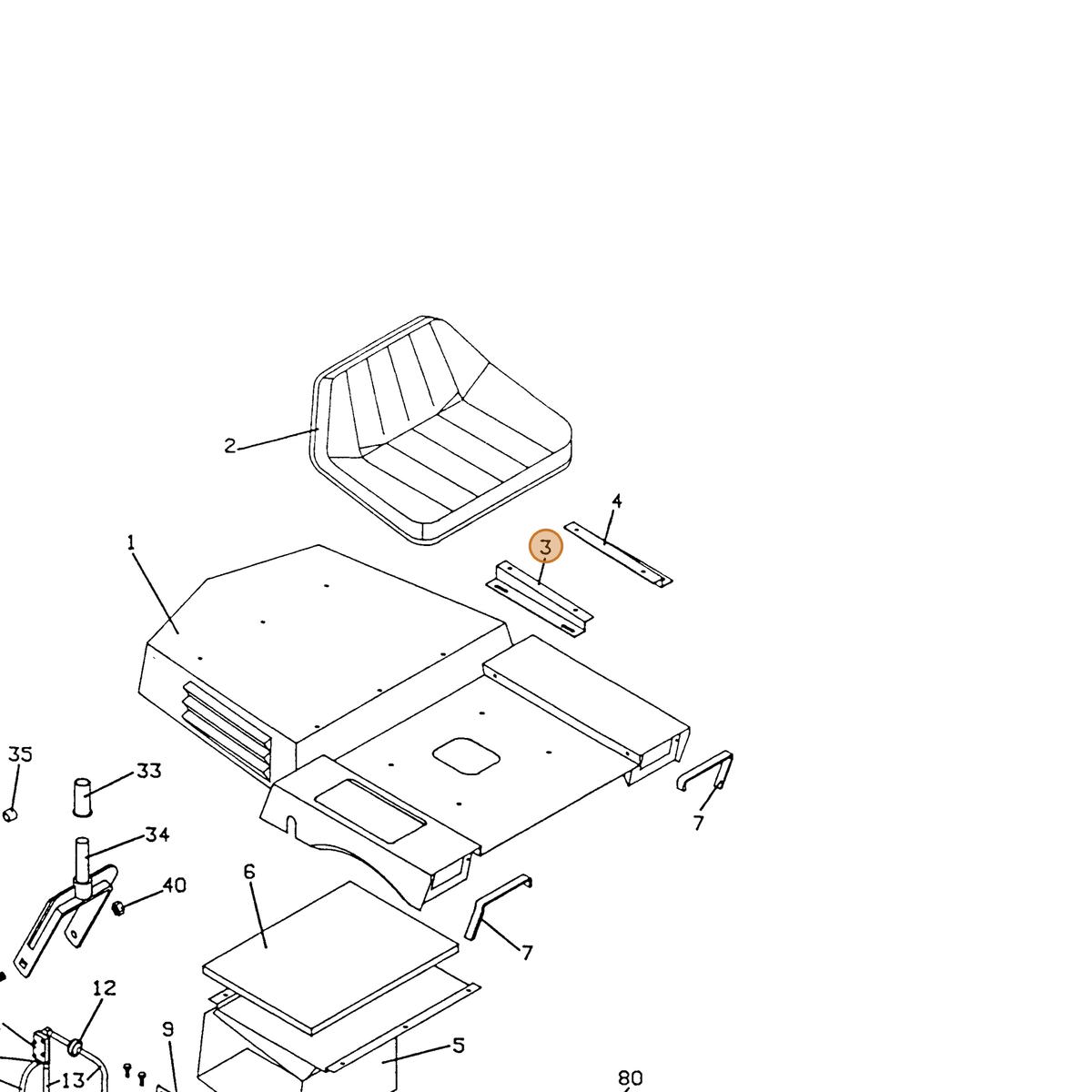 Grasshopper part 724192 — IPL diagram snippet (6x zoom, amber highlight)