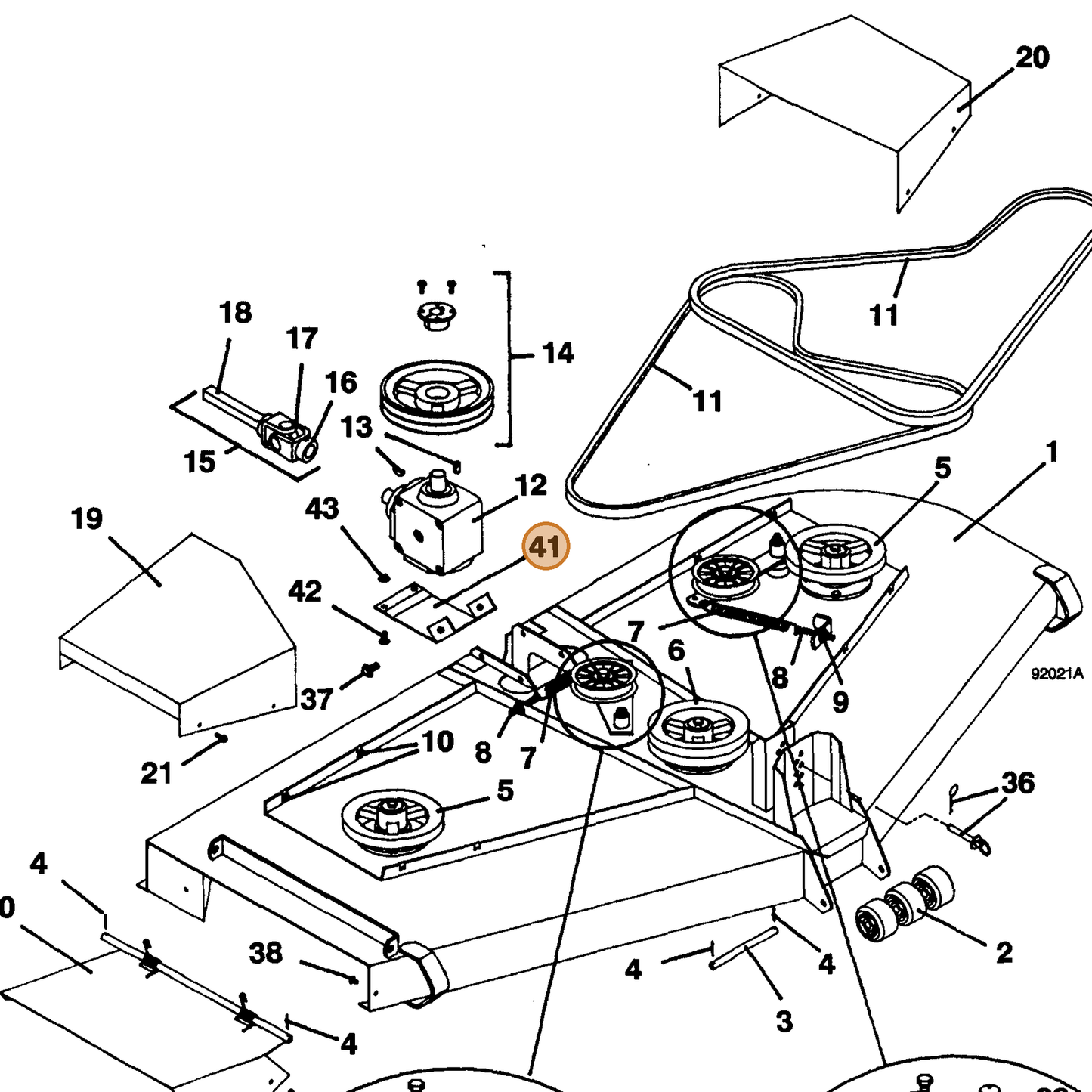 Grasshopper part 724197 — IPL diagram snippet (6x zoom, amber highlight)