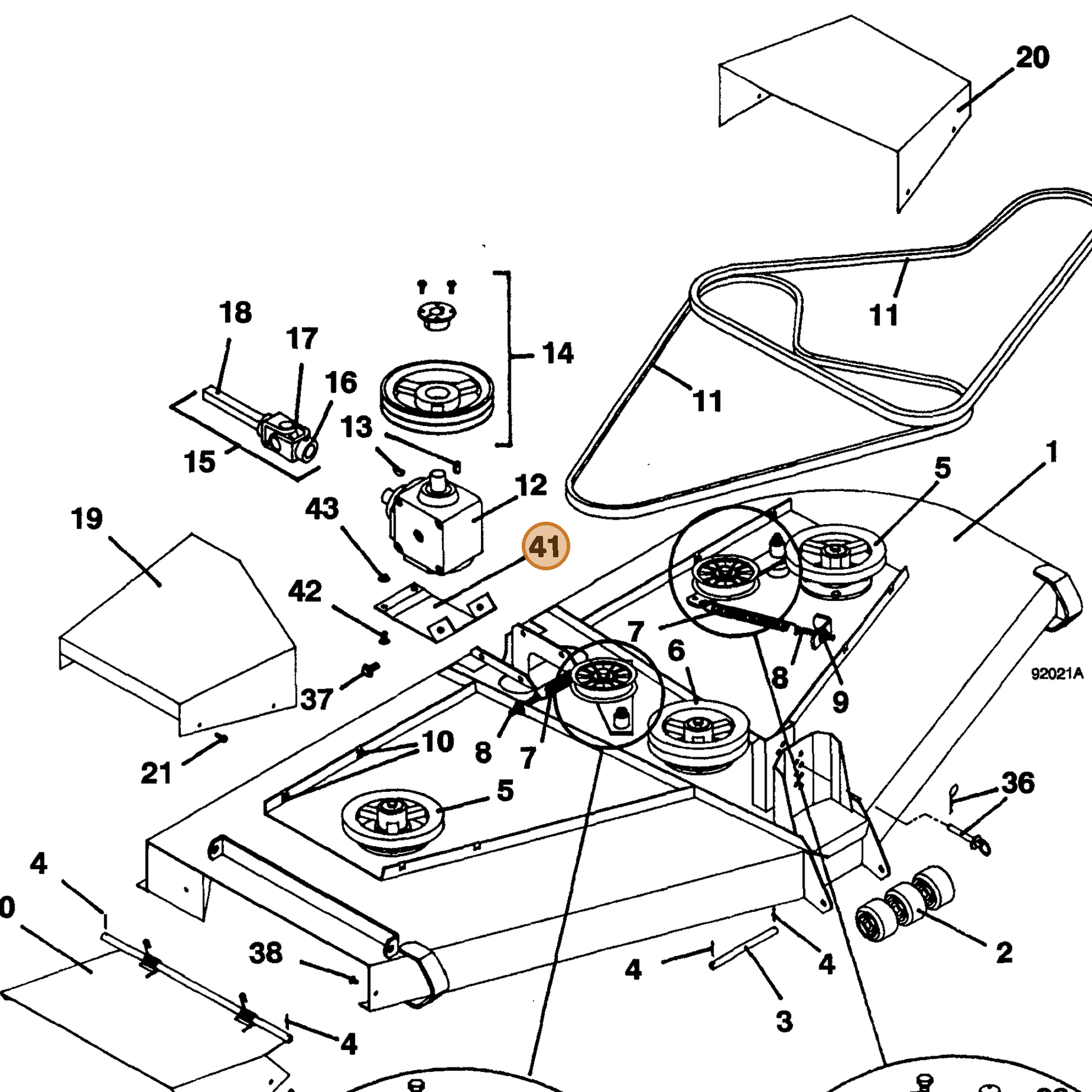 Grasshopper part 724197 — IPL diagram snippet (6x zoom, amber highlight)