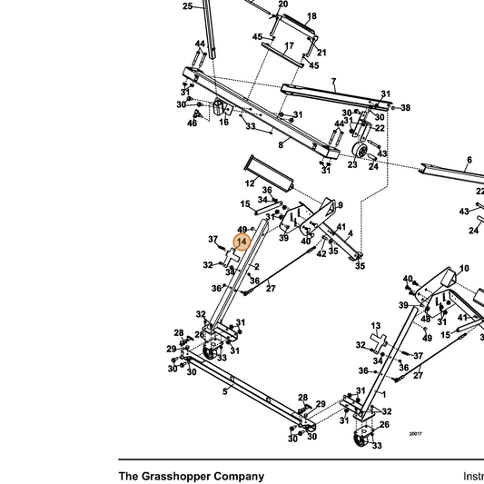 Grasshopper part 724357 — IPL diagram snippet (6x zoom, amber highlight)