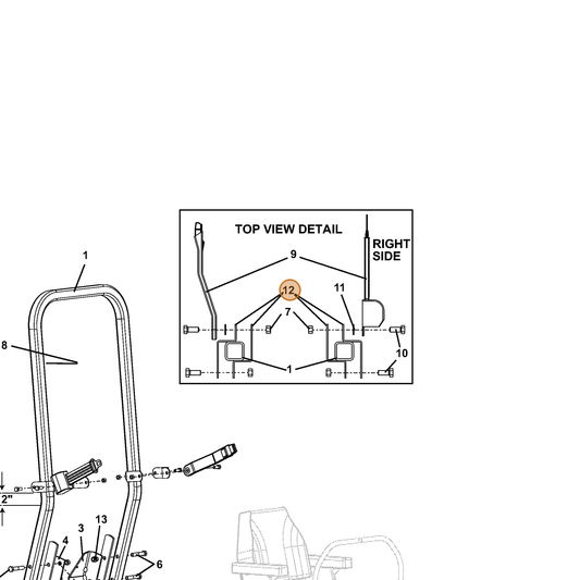 Grasshopper part 724574 — IPL diagram snippet (6x zoom, amber highlight)