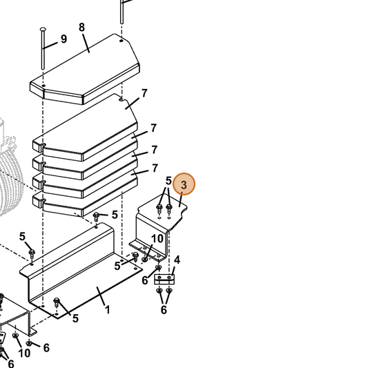 Grasshopper part 724624 — IPL diagram snippet (6x zoom, amber highlight)